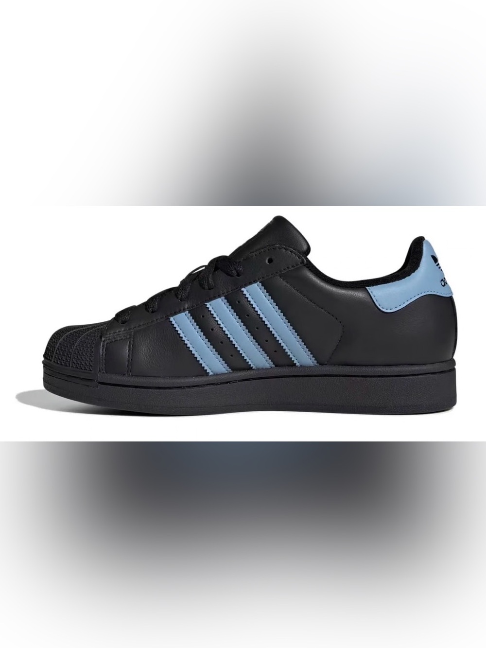 NIB [adidas] Superstar II Low Top Sneakers Black/Ash Blue Women’s 7 / Mens 5.5 - Picture 4 of 16